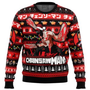 Christmas Denji Chainsaw Man Ugly Christmas Sweater