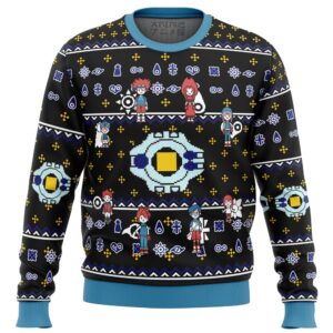 Digimon characters Ugly Christmas Sweater