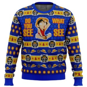 Do You See What I See Monkey D Luffy One Piece Ugly Christmas Sweater