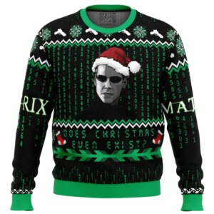 Does Christmas Even Exist Matrix Ugly Christmas Sweater