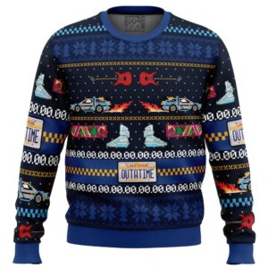 Get Back in Time For Christmas Back to the Future Ugly Christmas Sweater