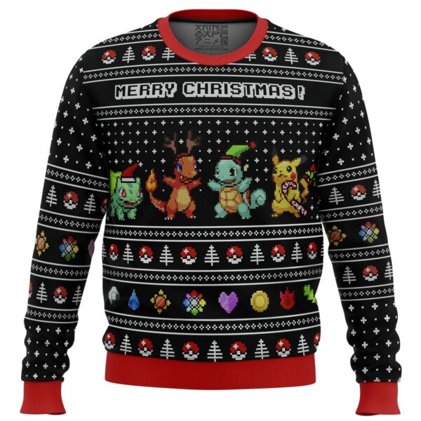 Pokemon Kanto Starters Ugly Christmas Sweater