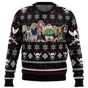 Red Hair Pirates One Piece Ugly Christmas Sweater