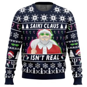 Saiki Claus Isn't Real The Disastrous Life of Saiki K Ugly Christmas Sweater