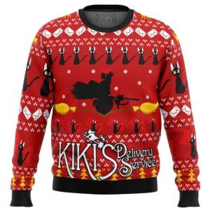 Silhouette Kiki's Delivery Service Ugly Christmas Sweater