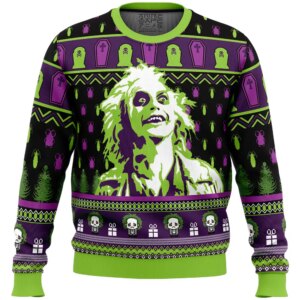 Smile Beetlejuice Ugly Christmas Sweater