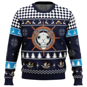 Straw Hat Pirates Ship Going Merry One Piece Ugly Christmas Sweater