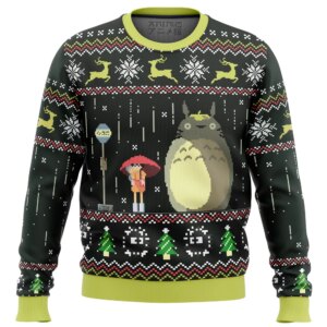 Studio Ghibli Totoro Rain Ugly Christmas Sweater