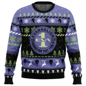 Test Type Eva-01 Neon Genesis Ugly Christmas Sweater