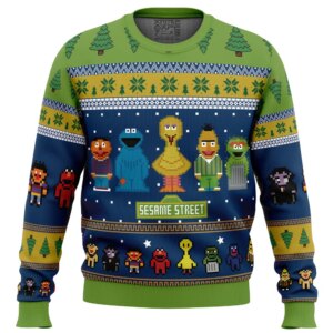 The Main Characters on Sesame Street Ugly Christmas Sweater