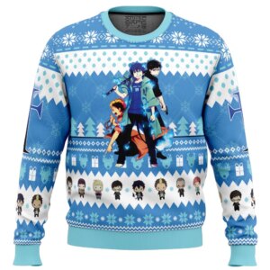 The Trio Blue Exorcist Ugly Christmas Sweater