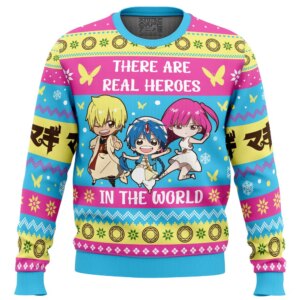 There Are Real Heroes Magi The Labyrinth of Magic Ugly Christmas Sweater