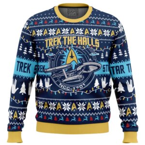 Trek The Halls Star Trek Ugly Christmas Sweater