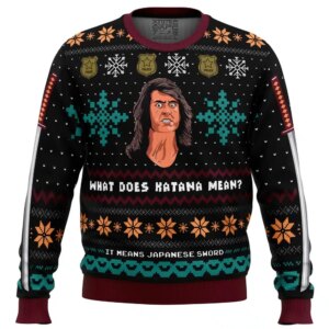 What does Katana mean? Samurai Cop Ugly Christmas Sweater